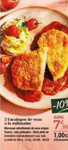Thiriet 2 escalopes de veau à la milanaise offre