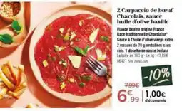 Thiriet 2 carpaccio de bœuf charolais sauce huile d'olive basilic offre