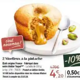 Thiriet 2 moelleux a la pistache offre