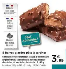Thiriet 5 barres glacées pâte à tartiner offre
