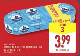 ALDI PETIT NAVIRE Morceaux de thon au naturel offre