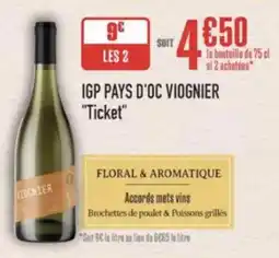 Grand Frais Igp pays d'oc viognier ticket offre