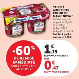Bi1 Yaourt aux fruits l'offre de mamie nova offre