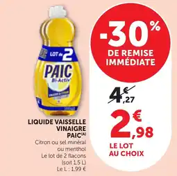 Bi1 Liquide vaisselle vinaigre paic offre