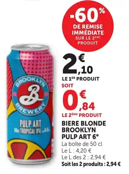Bi1 Biere blonde brooklyn pulp art 6° offre