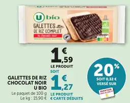 Bi1 Galettes de riz chocolat noir u bio offre