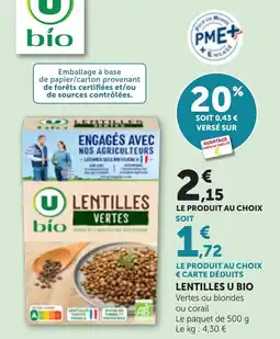 Bi1 Lentilles u bio offre