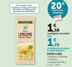 Bi1 Pates u bio offre