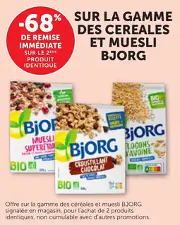 Bi1 Sur la gamme des cereales et muesli bjorg offre