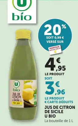 Bi1 Jus de citron de sicile u bio offre