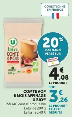 Bi1 Comte aop 6 mois affinage u bio offre