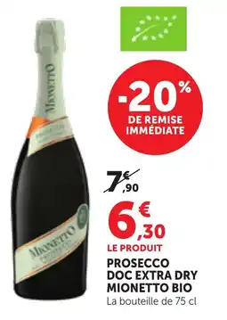 Bi1 Prosecco doc extra dry mionetto bio offre