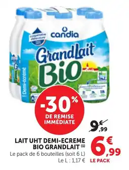 Bi1 Lait uht demi-ecreme bio grandlait offre
