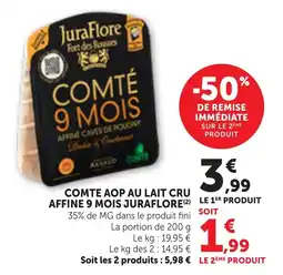 Bi1 Comte aop au lait cru affine 9 mois juraflore offre