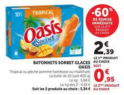 Bi1 Batonnets sorbet glaces oasis offre