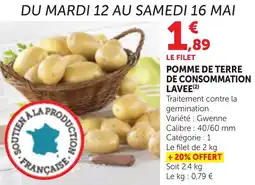 Bi1 Pomme de terre de consommation lavee offre