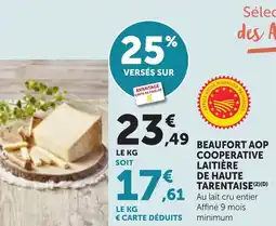 Bi1 Beaufort aop cooperative laitière de haute tarentaise offre