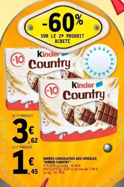 E.Leclerc Kinder - barres chocolatées aux céréales under country offre