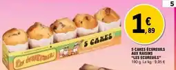 E.Leclerc 5 cakes ecureuils aux raisins offre