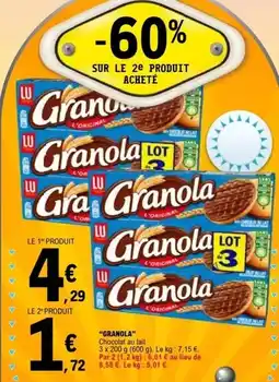E.Leclerc Lu - granola chocolat au lait offre