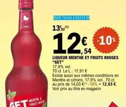 E.Leclerc Get - liqueur menthe et fruits rouges offre