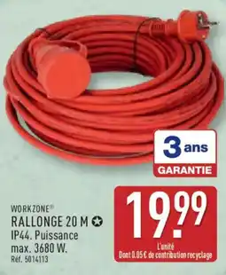 ALDI WORKZONE Rallonge 20 M offre