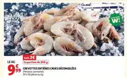 Auchan Crevettes entières crues décongelées offre