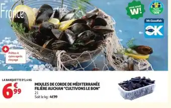 Auchan Moules de corde de méditerranée filière auchan cultivons le bon offre