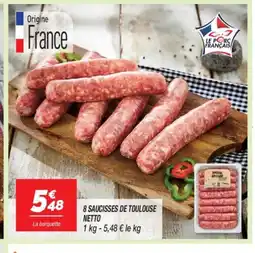 Netto NETTO 8 saucisses de toulouse offre