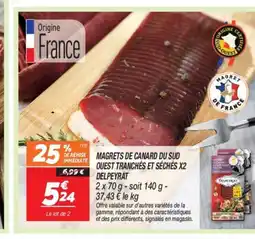 Netto DELPEYRAT Magrets de canard du sud ouest tranchés et séchés x2 offre