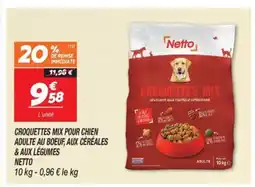 Netto NETTO Croquettes mix pour chien adulte au boeuf, aux céréales &aux légumes offre