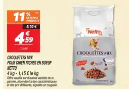 Netto NETTO Croquettes mix pour chien riches en boeuf offre