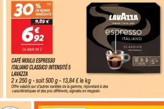 LAVAZZA Café moulu espresso italiano classico intensité 5