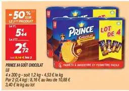 Netto LU Prince x4 goût chocolat offre