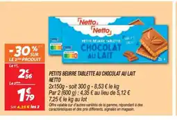 Netto NETTO Petits beurre tablette au chocolat au lait offre
