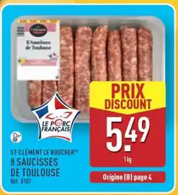 ALDI 8 saucisses de Toulouse offre