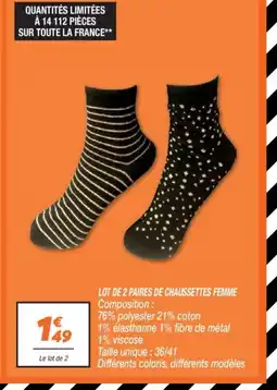 Netto Lot de 2 paires de chaussettes femme offre