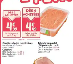 Promocash Carottes râpées maraîchères offre