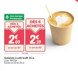 Promocash Gobelets à café kraft offre