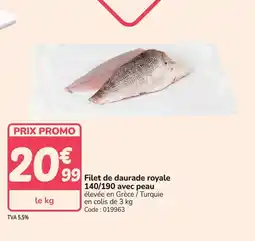 Promocash Filet de daurade royale 140/190 avec peau offre