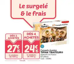Promocash TIPIAK TRAITEUR Canapés évasion offre