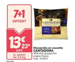 Promocash CANTADORA Mozzarella en cossette offre