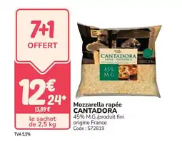Promocash CANTADORA Mozzarella rapée offre