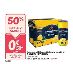 Promocash SAN PELLEGRINO Boisson pétillante italienne au citron offre