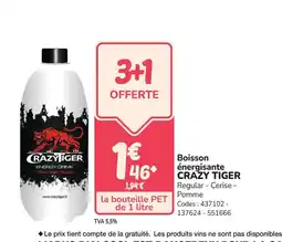Promocash CRAZY TIGER Boisson énergisante offre