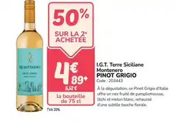 Promocash PINOT GRIGIO I.G.T. Terre Siciliane Montenero offre