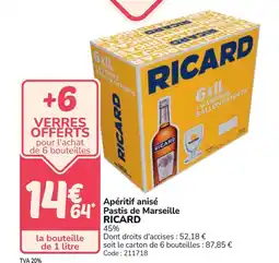 Promocash RICARD Apéritif anisé Pastis de Marseille offre