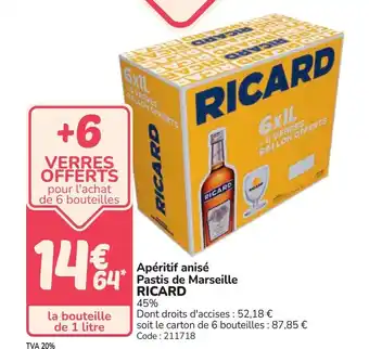 RICARD Apéritif anisé Pastis de Marseille