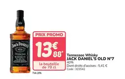 Promocash JACJACK DANIEL'S OLD N°7 Tennessee Whisky offre