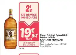 Promocash CAPTAIN MORGAN Rhum Original Spiced Gold Édition limitée offre